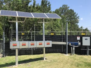 Solar Panels & Warning Sign