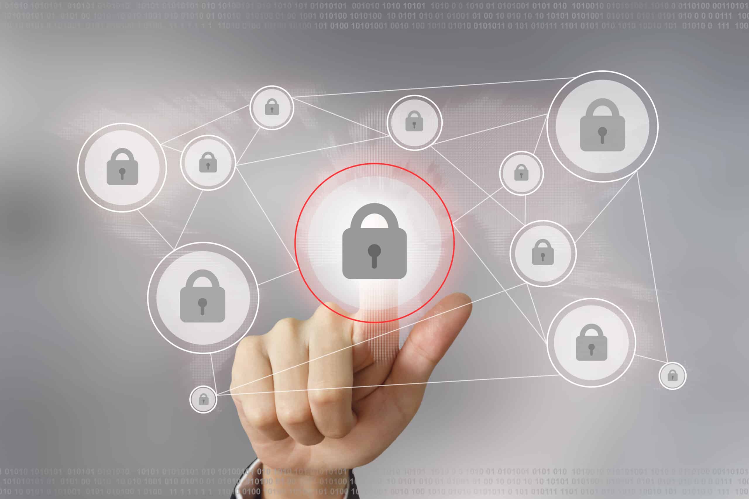 Hand Pushing Security Button