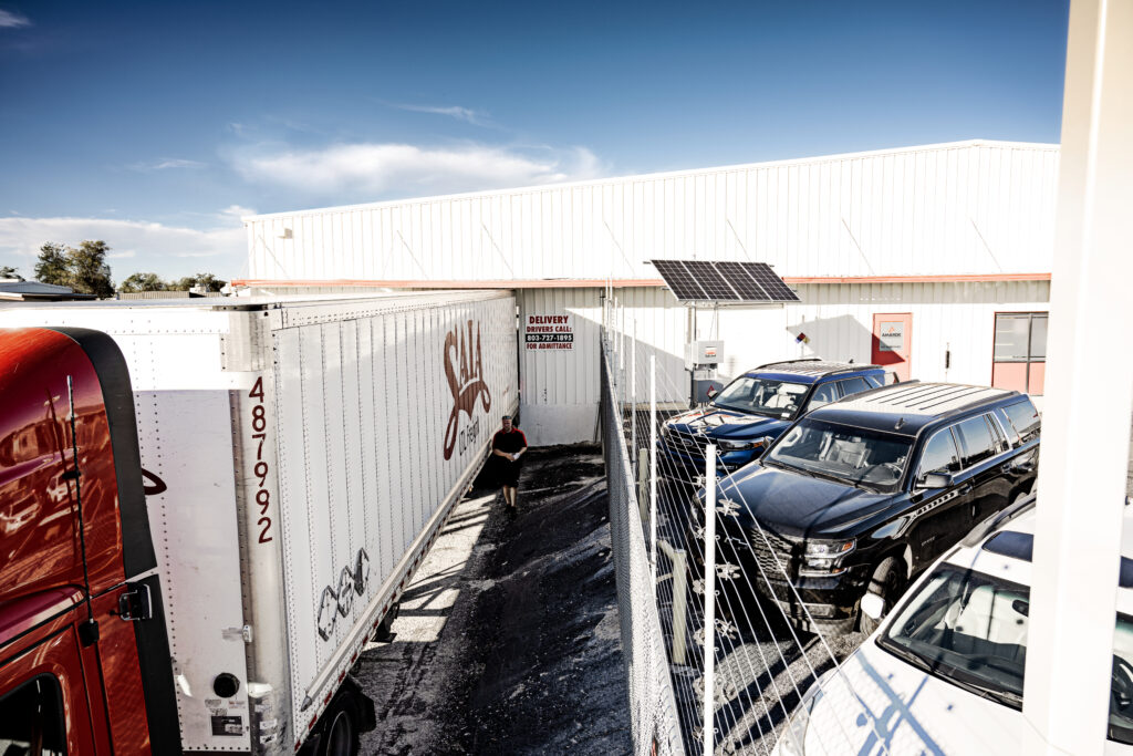 Solar Electric Fence at Truck Warehouse