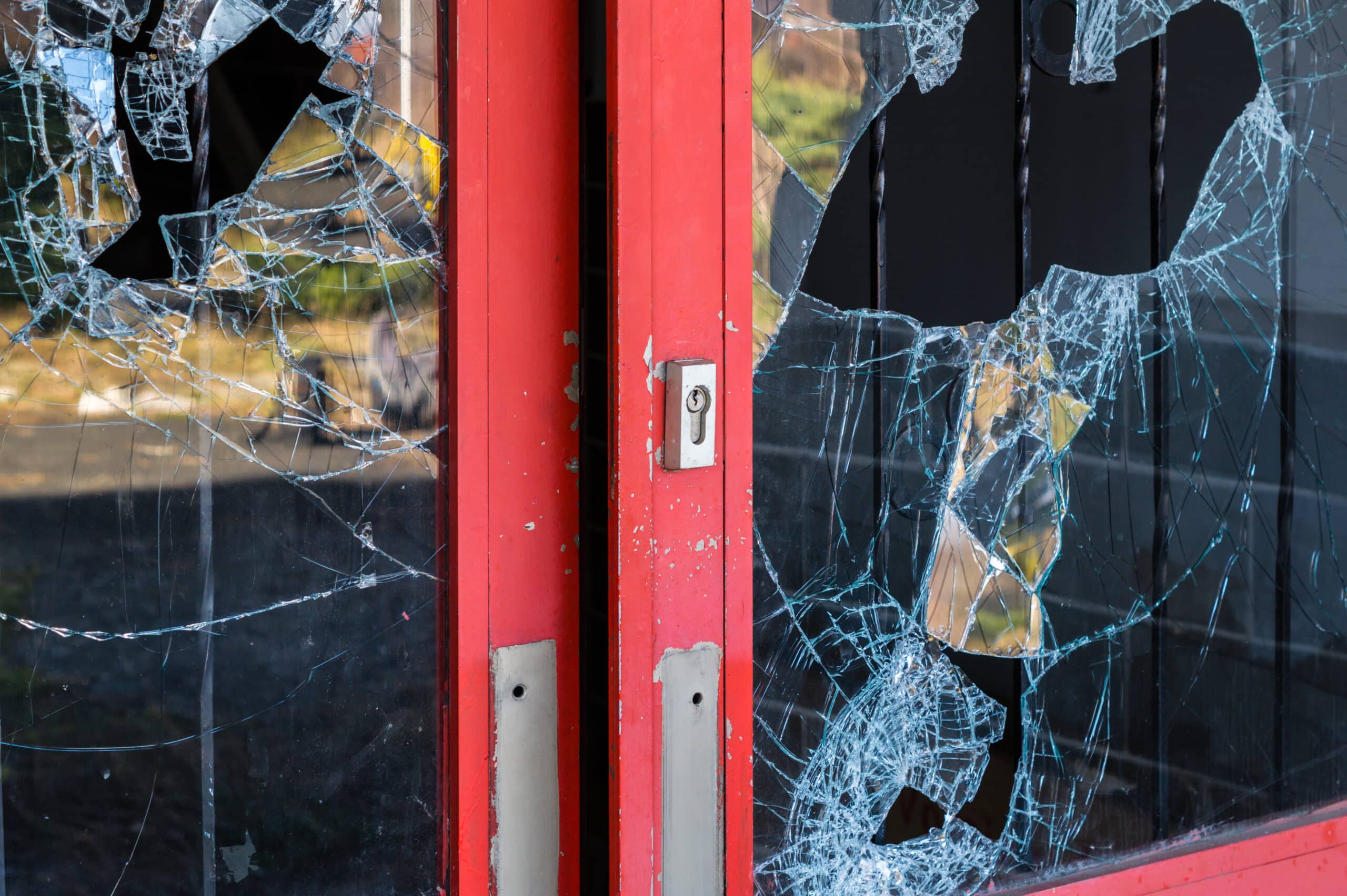 Shattered Glass Door