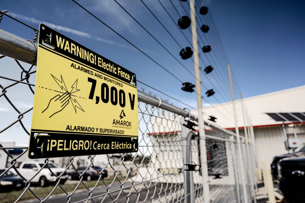 Electric Fence With Sign