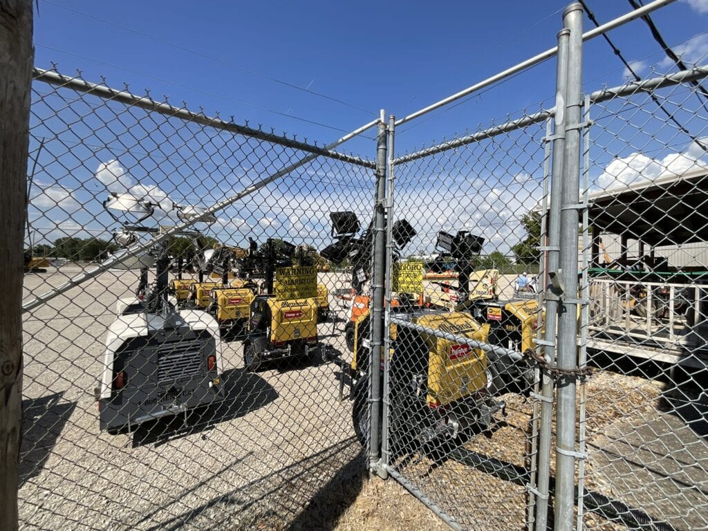 Equipment Rental Facility with an Electric Fence