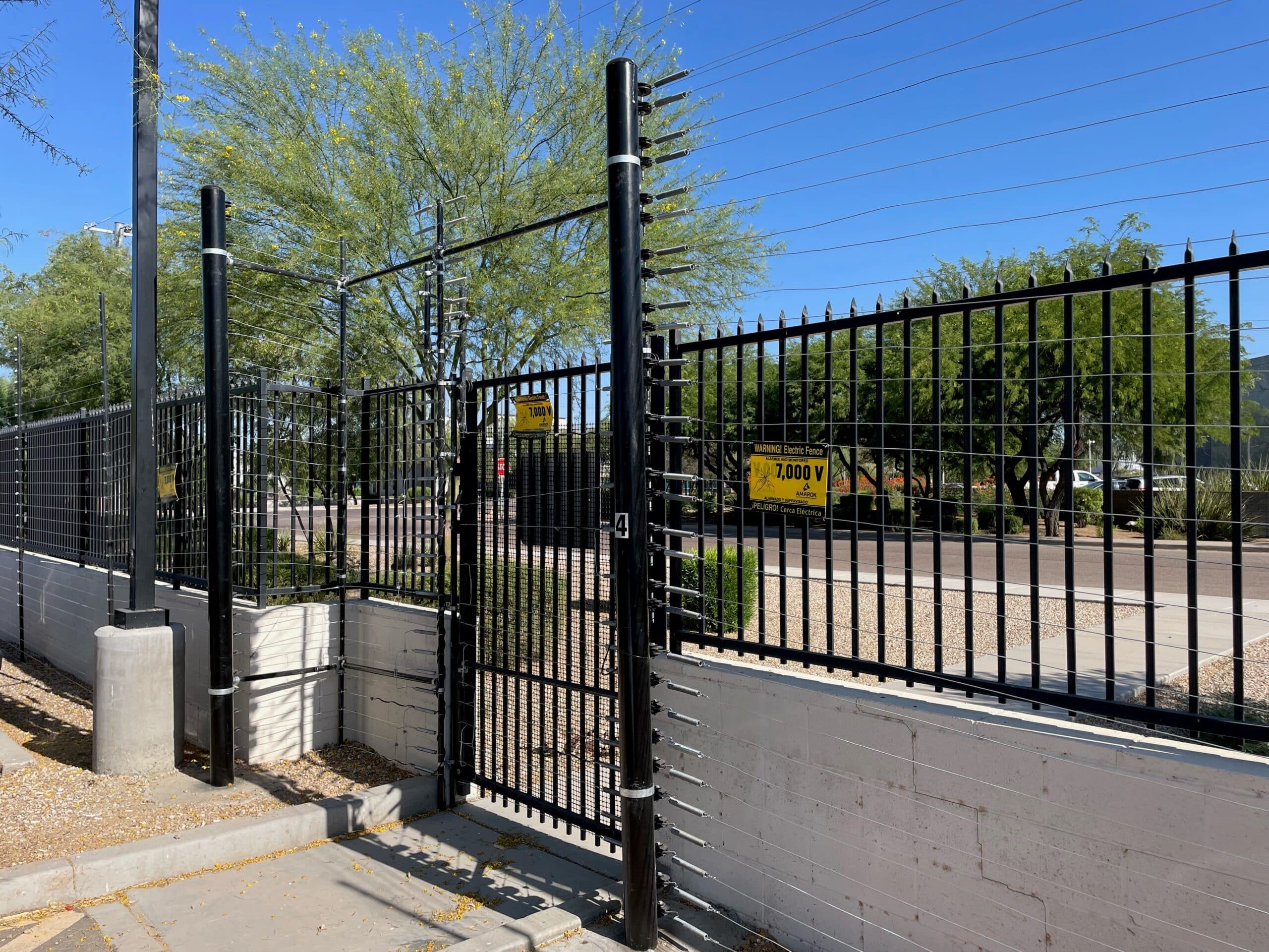 electric fence with sign