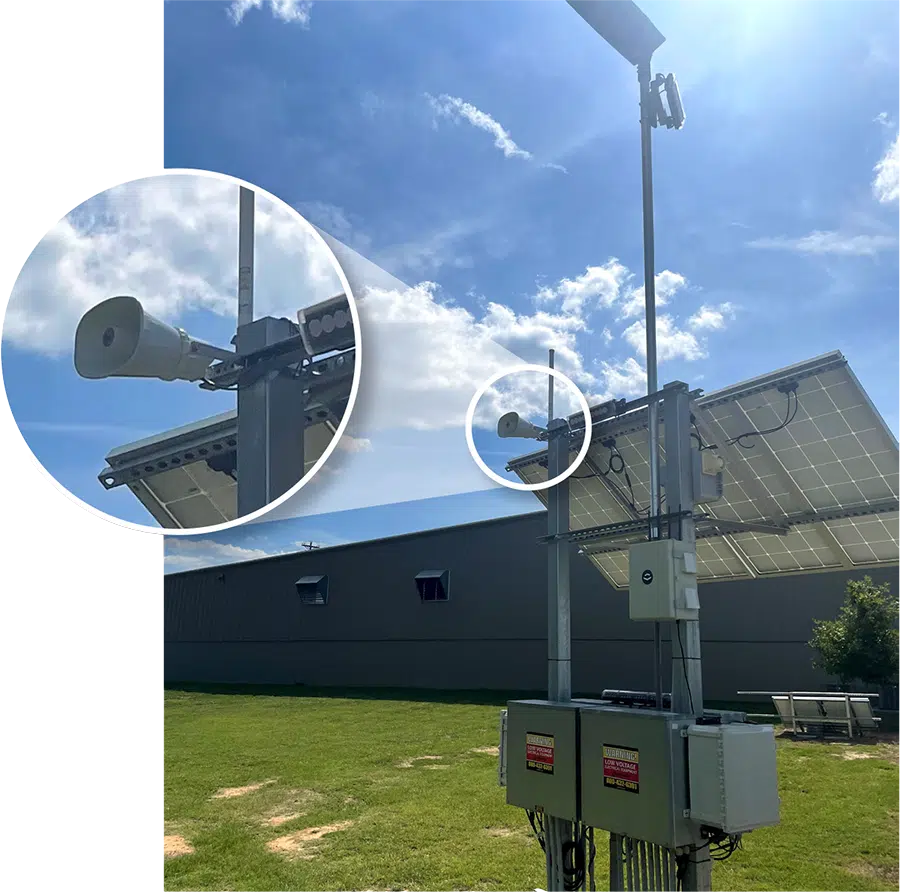 a picture of a solar panel with a warning sign on it