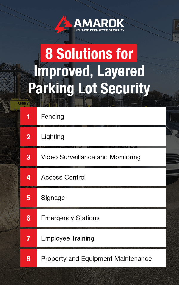 8 solutions for improved, layered parking lot security