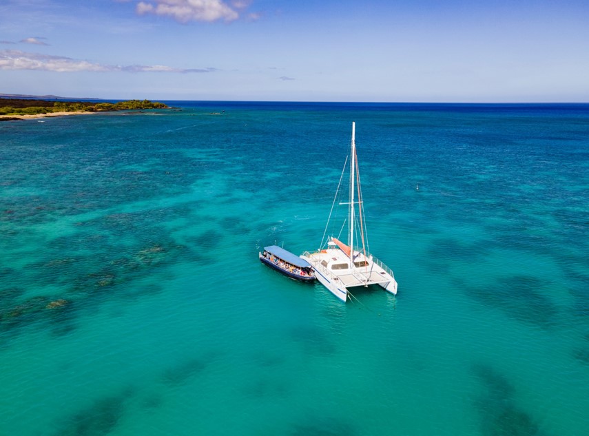 An Aerial View of a Boat in the Ocean