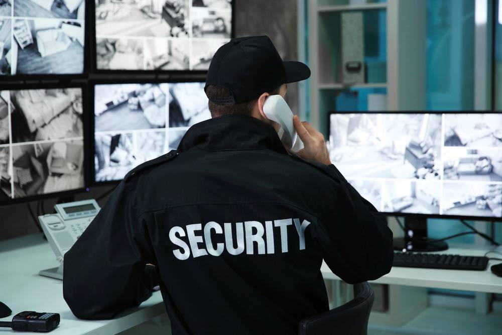 Security Guard on the Phone