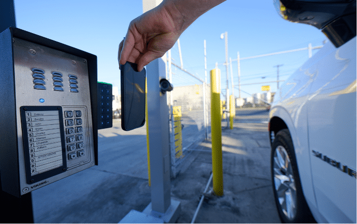 someone scanning into gate